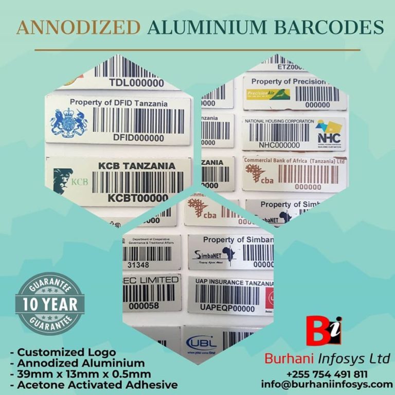 Annodized Aluminium Barcodes – Burhani Infosys Ltd